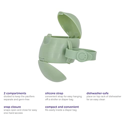 Ubbi OnTheGo Dual Pacifier Holder, Keep's Baby's Binkies Clean and