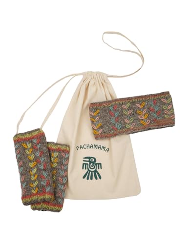 Juego de 2 bolsas de regalo con diadema de lana Pachamama y calentadores