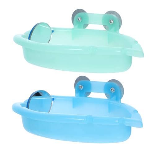BESPORTBLE 2 Pack Parakeet Set Safe Plastic Parrot Bath Box for Inside Cage Bird Bathtub Bowl for Parrots Conures