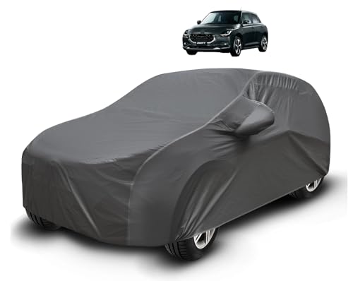 Image of Auto Hub Waterproof Car Cover Compatible with Maruti Swift (Model-2024-Till Date) with Mirror Pockets, Soft Cotton Lining, Swift Car Cover Waterproof, Grey