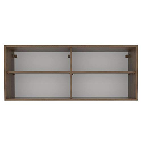 Armário Aéreo Madesa Glamy 2 Portas de Correr de Vidro Reflecta - Rustic