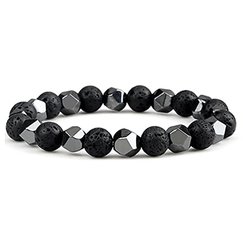 Bracelet aux huiles essentielles pour hommes en perles de 8mm tressées