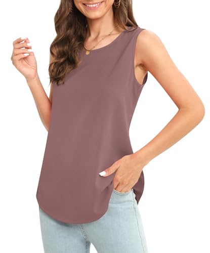 Image of Women's Sleeveless Chiffon Tank Top Business Casual Blouse Tunic Top
