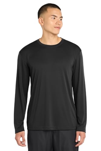 SPORT-TEK Long Sleeve PosiCharge Competitor T-Shirt ST350LS, Black, Large