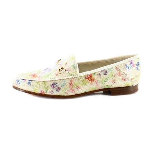Image of Sam Edelman Loraine Sunflower Multi Almond Toe Slip On Heeled Dress Wide Loafers