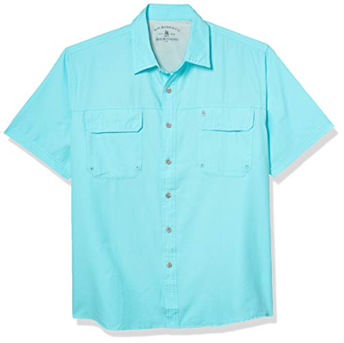 G.H. Bass & Co. Men's Explorer Short Sleeve Button Down Fishing Shirt Solid