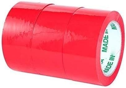 Nastro adesivo per pacchi e scatole di medie dimensioni, 3 rotoli di nastro rosso per pacchi e scatole, 110 m x 4,5 cm