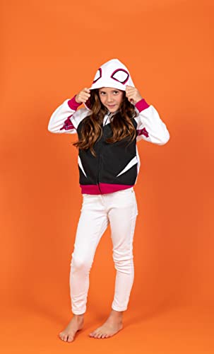 Marvel Spider-Verse Little Girls' Zip-Up Hoodie Gwen Pink 7-8 - image 3