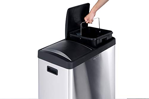 Bote de basura doble acero inoxidable 16 gal miniatura 3