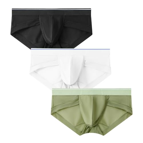 PHOLEEY Herren Slip Unterhosen Microfaser Unterwäsche Männer Slips mit ohne Eingriff Atmungsaktives Weich Unterhose 3er-Pack,XL