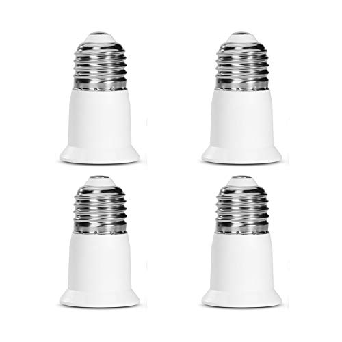 SumVibe E26 Socket Extender, E26 to E26 Light Socket Extender, 3CM/1.2 Inch Light Socket Extension, 4-Pack