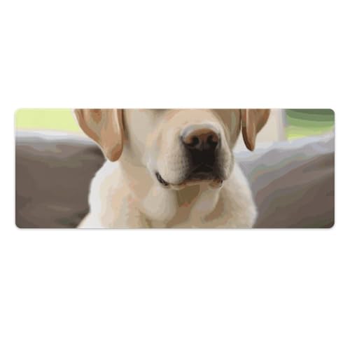 Tapis de souris de grande taille labrador mignon antidérapant pour bureau