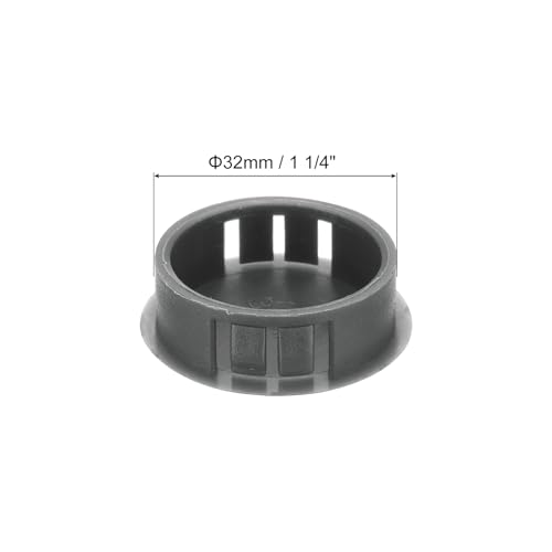 Image of MECCANIXITY 64PCS 32mm(1 1 /4 inch) Dark Grey Plastic Hole Plugs, Flush Type Panel Hole Plugs Insert End Caps for Locking Hole Tubes Furniture Cabinet