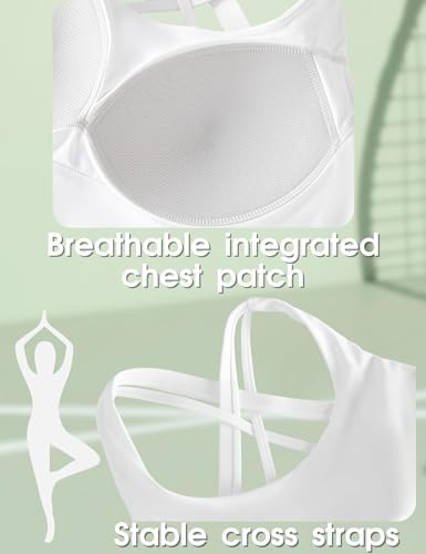 Image of Sports Bras for Women High Support, High Impact Push Up Criss Cross Back Padded Strappy Workout Running