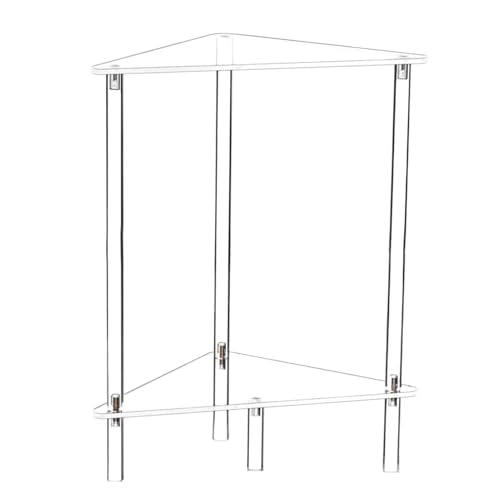 Uoqpty Mesa Auxiliar Acrílica | Mesa De Recibidor Transparente,Estante Triangular De 2 Niveles Acrílico para Escritorio Y Mesita De Noche - para Pequeños Espacios Dormitorio Sala Baño Cocina Esquina