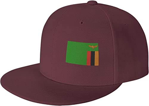 LOUJIN Zambie La République de Zambie Drapeau de la Zambie Casquette snapback unisexe réglable Hip Hop Uni Dad Casquette de baseball à bord plat pour homme femme DAR, couleur photo, taille unique