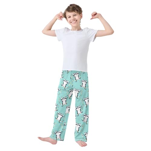 ZZKKO Funny Raccoon Garland Flags Boys Pants for Kids Jogger Pants with Pockets S-XL2