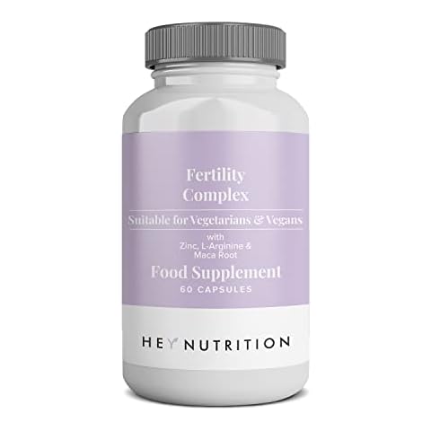 Hey Nutrition Fertility Complex Supplement - All-in-One Fertility Support Formula - Zinc, L-Arginine, Maca Root, Inositol - Hormone Support & Wellness Enhancer - Made in The UK - 60 Vegan Capsules Cover