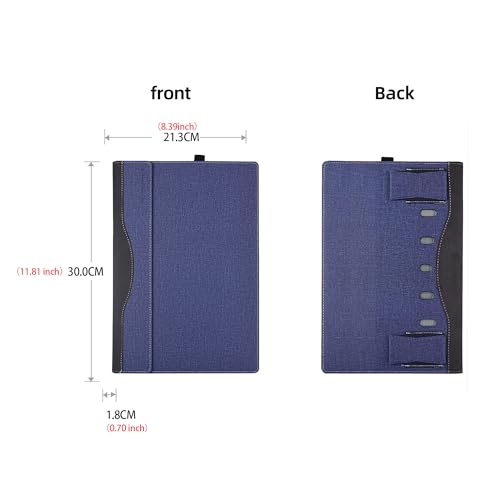 Funda para ASUS ProArt PX13 de piel azul con bolsillo 4