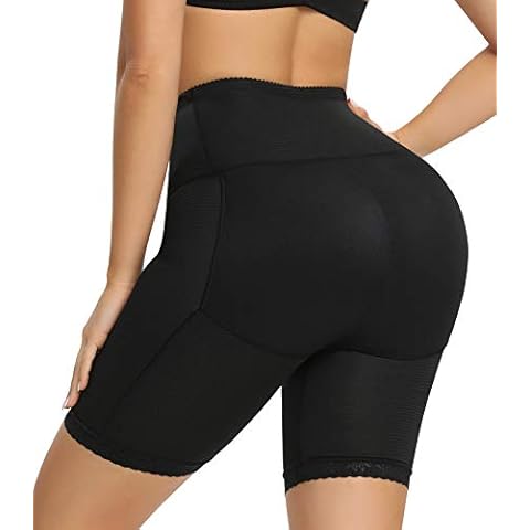 NINGMI Women Butt Lifter Shapewear Tummy Control Hip Enhancer One Piece Butt Panties High Waist Padded Underwear Black Cover