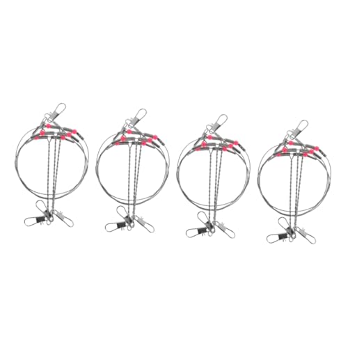 GALPADA 4 Sets Fishing Leaders Wire Trace Rigs with Swivel Snap for Sea Fishing Tangle Design for Enhanced Efficiency and Durability