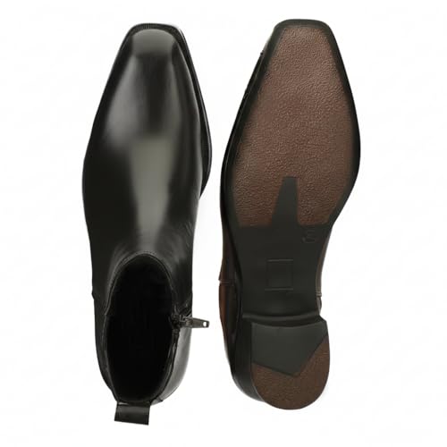 Image of Men's Chelsea Boots with Zipper closure | Croc Textured Leather | Cuban Heel | Italian Design | TPR Sole | Cushioned Insole