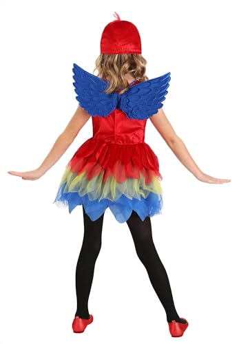 Disfraz de Loro Tropical para Niñas, incluye alas y tocado miniatura 3