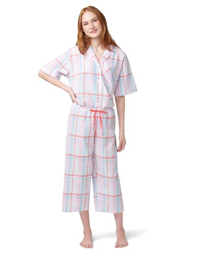 Image of HUE Women's Summer Vacation Pajama Separates, Soft, Whimsical Print Pjs with Tropical Beach Themes, Flip Flops, Cocktails
