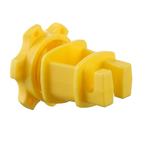 FENCE SHOCK 25PCS Screw Tight Round Post Insulator, Electric Fence Wire Holding Insulator, Two Piece Suit,Yellow - Thumbnail 3