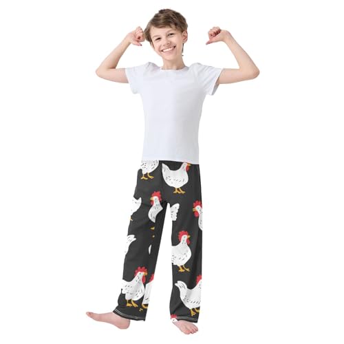 ZZXXB Cock Print Boys Long Pants Soft Trousers Elastic Waist Kids Lounge Bottoms with Pockets S-XL3