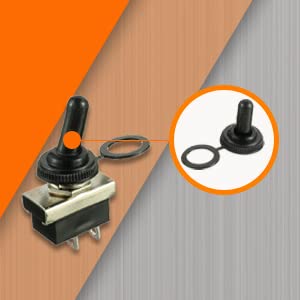 HUAREW KN3(D)-101 Metal Toggle Switch On/Off 12V 25A 2 Position 2 Pin Waterproof with Rubber Cover (2 Pcs) - Image 3