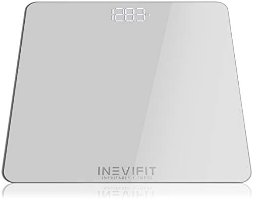 INEVIFIT Bathroom Scale, Highly Accurate Digital Bathroom Body Scale, Measures Weight for Multiple Users. Silver Large Platform 11"X11"