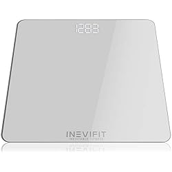 INEVIFIT Premium Digital Bathroom Scale for Body Weight, Highly Accurate | Measures up to 400 lbs Capacity, Large Bright LED, Batteries Included, Auto Step On & Off, Home Use