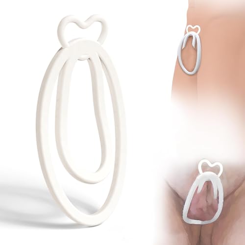 Chastity Training Clip Chastity Clip Cock Cage Bondage Clip Lock Chastity Cage Chastity Belt for Male Penis Cage SM Adult Chastity Device Sex Toy (White2)