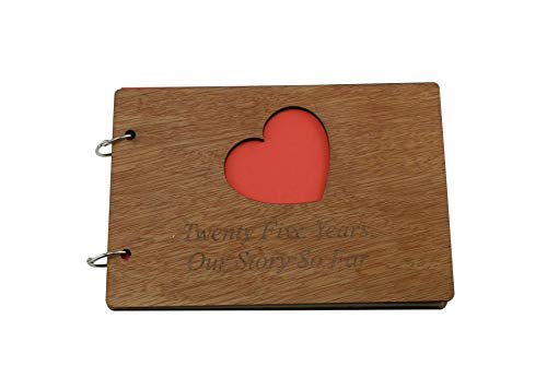 Álbum de recortes conmemorativo del 25.o aniversario: «25 años, nuestra historia hasta ahora», cubierta de madera, tamaño A5 con papel reciclado miniatura 2