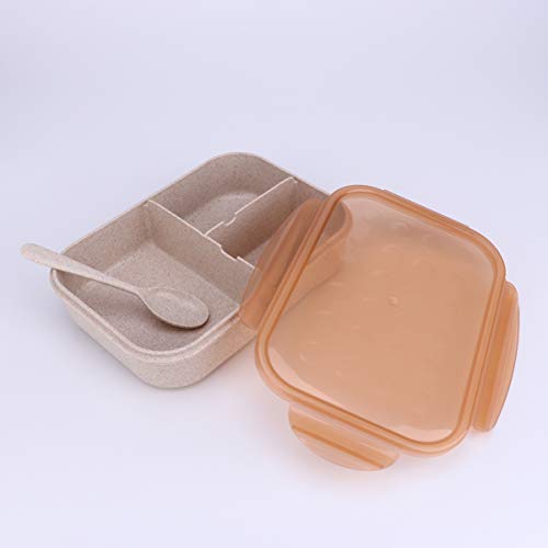 HEMOTON Bento Box Recipientes de AlmoÃ§o para CrianÃ§as Adultos Palha de Trigo Bento Lunch Box Meal