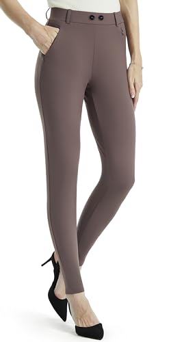 Pierna Recta Mujer Pantalones De Oficina Ulafbwur - Cintura Alta, Pierna Recta, Tallas S-2XL, Poliéster Pantalones Mujer Poliéster