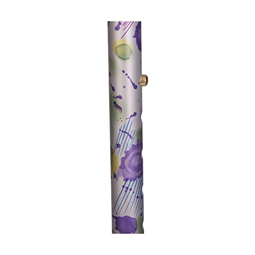 Duro-Med DMI Lightweight Aluminum Adjustable Walking Cane with Derby-Top Handle for Men and Women, Splash