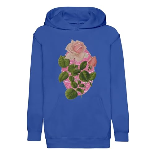 Sweat à capuche enfant premium au style streetwear et collage botanique de roses vintage