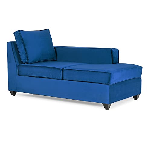 Image of Wakefit 3 Seater Sofa Set | 3 Year Warranty | Velvet Blue Sofa for Living Room - Napper
