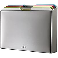 Joseph Joseph Folio Steel Set of 4 Chopping Boards with Stainless-Steel Case - Multicolour (Silver), M