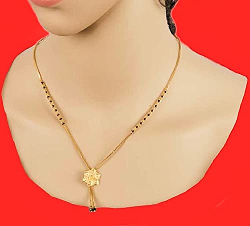 Traditional Plated Beads Mangalsutra with Golden S Hook Chain