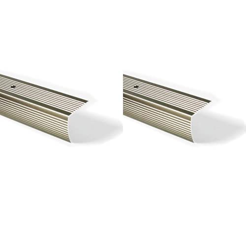 M-D Building Products 43878 M-D Fluted Stair Edging, 36 In L W X 1-1/8 In H, Aluminum, Pewter (Pack of 2)
