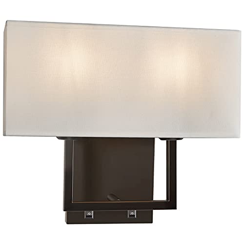 PASSICA DECOR Hardwired Modern White Fabric Wall Sconce Indoor with 2 Switch on Off Wall Light Fixtures for Bedroom Living Room Reading Fire Place Hallyway Stairs Vanity Farmhouse