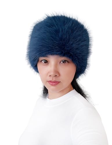 Lina & Lily Women's Winter Headband Head Ear Warmer Long Pile Faux Fur (Teal Blue)