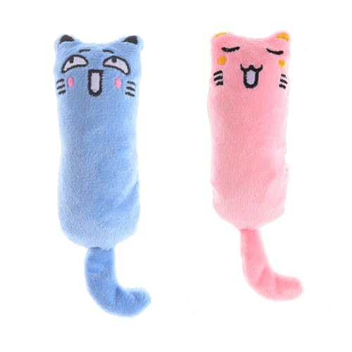 WBZOWRB Jouet Intérieur Interactif pour Chat avec Peluches d'Herbe Séchée - 2 Pièces