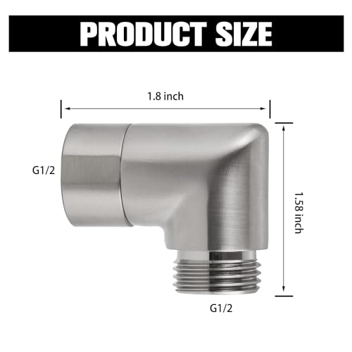 90 Degree Shower Elbow Adapter for Shower Head,Handhold Shower Head Elbow Adapter,Brushed Nickel