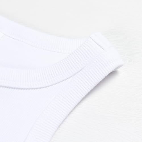 GEMBERA Womens Sleeveless High Neck Racerback Ribbed Knit Fitted Basic Cotton Cropped Tank Top4