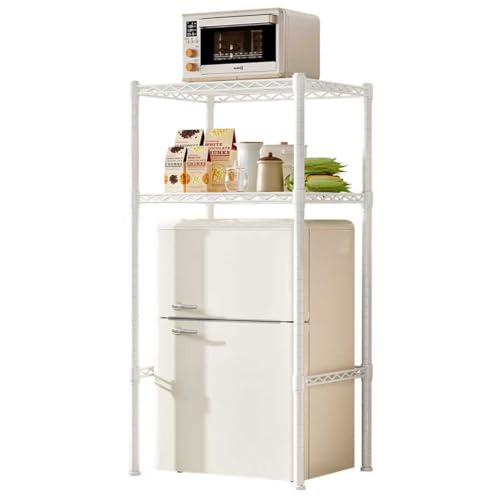 Taotigzu Mini estante de almacenamiento ajustable en altura para nevera, estante de almacenamiento de metal sobre el estante del refrigerador y soporte de microondas para dormitorio, cocina, oficina