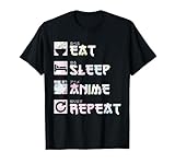 Photo Gallery eat sleep anime repeat regalo per i fan dei manga, acquerello maglietta Photo Gallery eat sleep anime repeat regalo per i fan dei manga, acquerello maglietta